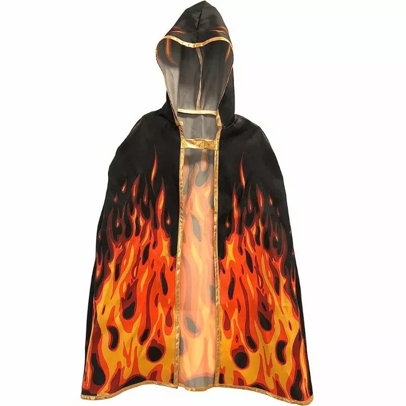 a black hooded Liontouch Flame Cape.