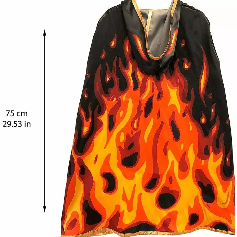 a Liontouch Flame Cape with flames on it.