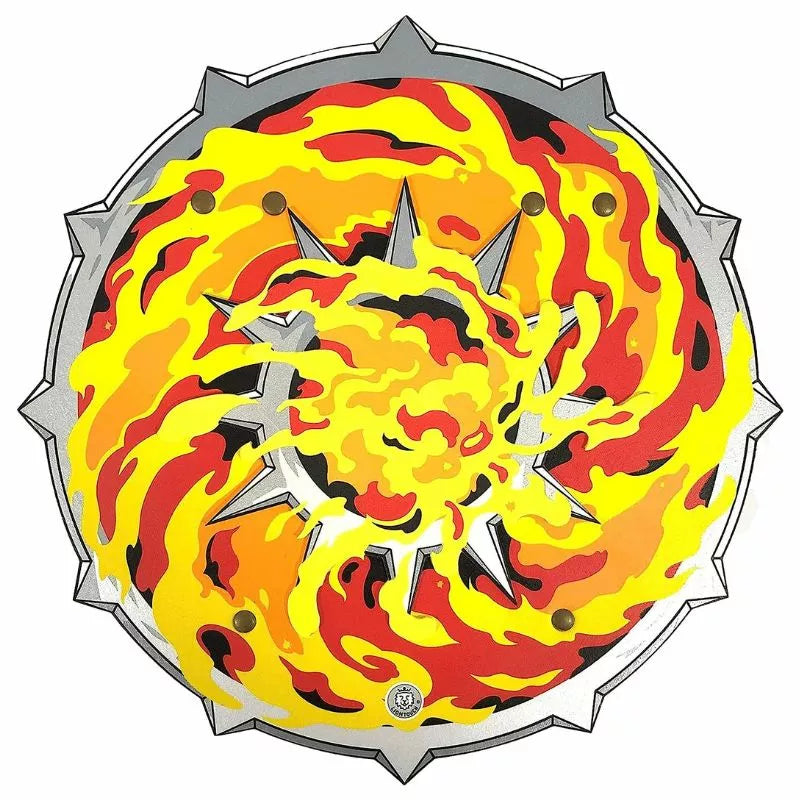 an image of a Liontouch Flame Shield with flames on it.