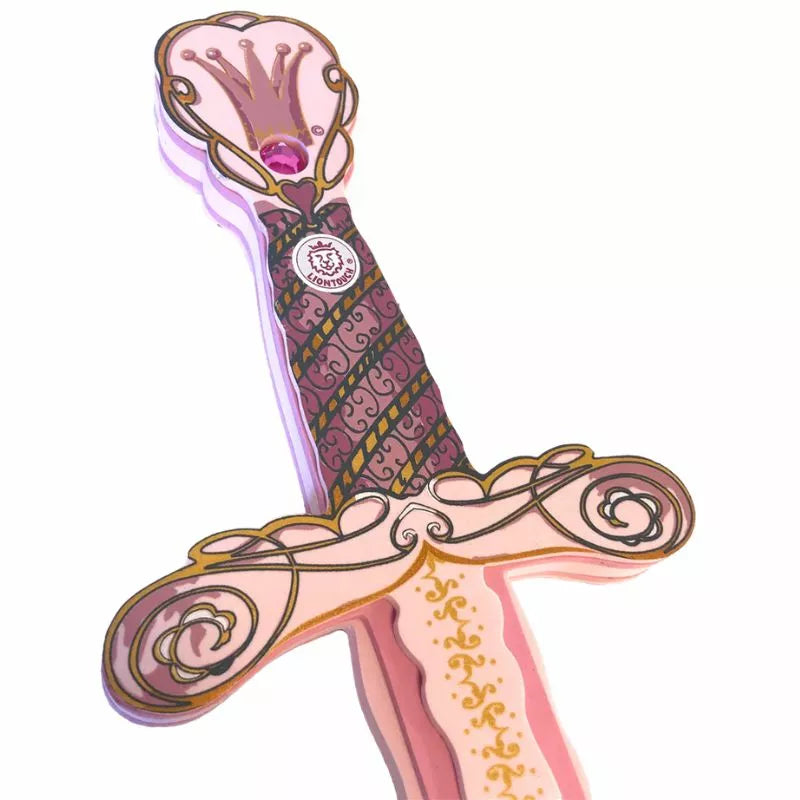 a Liontouch Queen Rosa Sword with a pink and gold design on it.