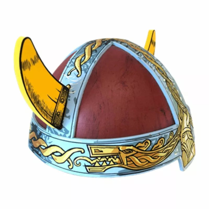 A Liontouch Viking helmet designed for pretend play, featuring horn embellishments on either side.
