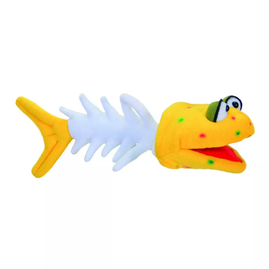 A Living Puppets Fish Hand Puppet with a white tail.