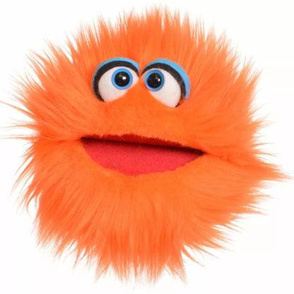 A close up of a Living Puppets Klops Hand Puppet with big eyes.