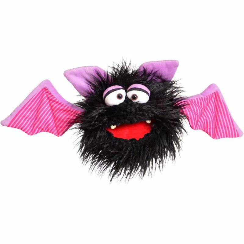 A close up of a Living Puppets Schnips Puppet on a white background.
