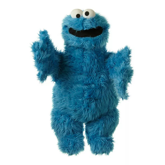 a Living Puppets Cookie Monster 65cm Hand Puppet with big eyes.
