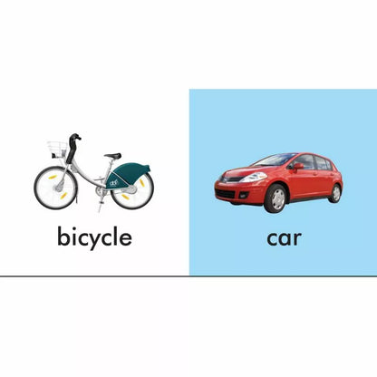 My First Book of Irish Vehicles is a picture book featuring vehicles - a bicycle and a car.