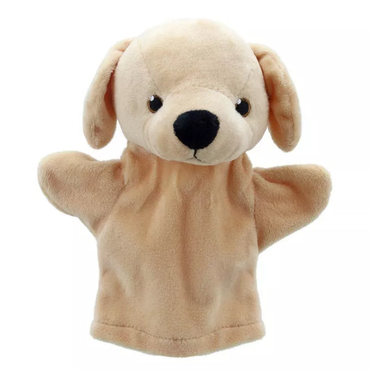 My First Puppet Labrador is a glove puppet with a head shaped like a labrador.  Made of very soft material and embroidered features. Safe to use from birth.