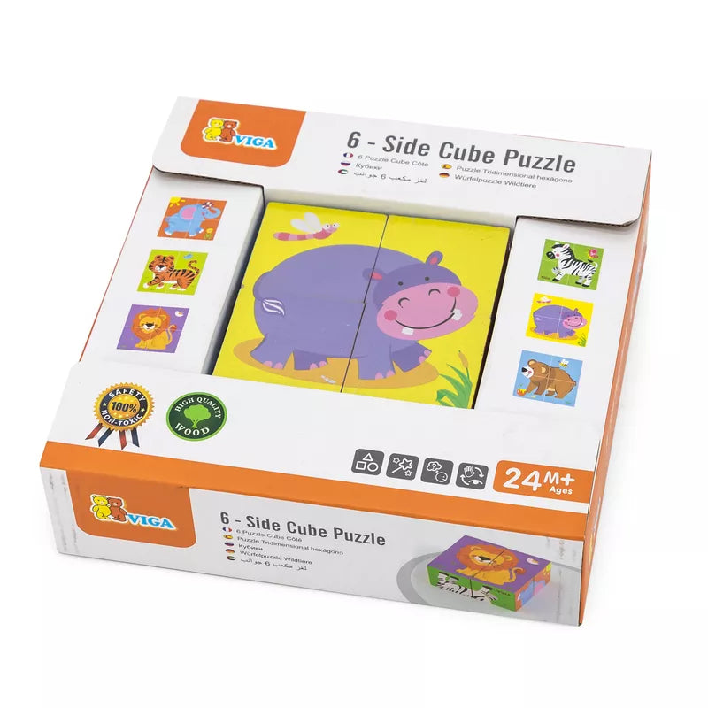 A Cube Puzzle Wild Animals game designed for toddlers.