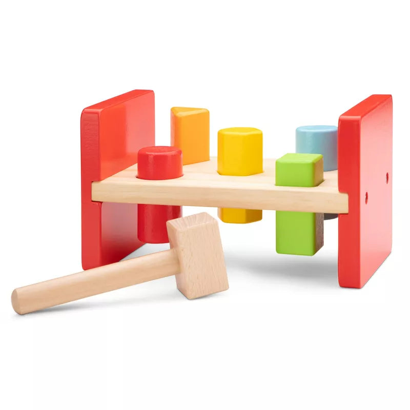 A durable New Classic Toys Hammer Bench, perfect for developing fine-motor skills in children aged 18 months and above.