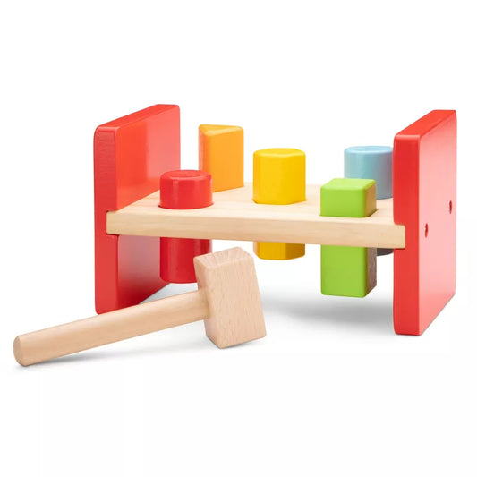 A durable New Classic Toys Hammer Bench, perfect for developing fine-motor skills in children aged 18 months and above.