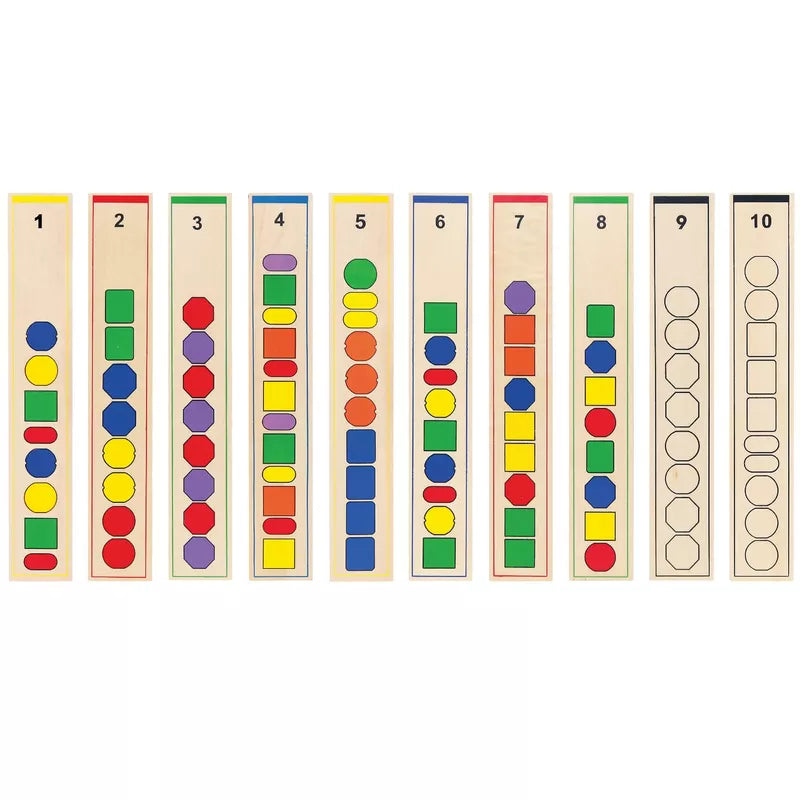 A row of New Classic Toys Beads Sequencing Game with different colors.