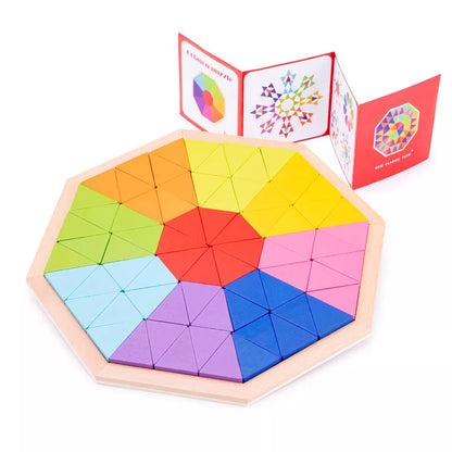 A colorful New Classic Toys Octagon Puzzle with a matching card.