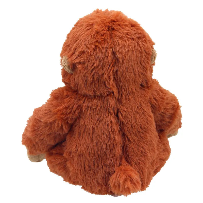 Introducing Ollie the Orangutan ECO Cuddlies, a plush toy made from recycled materials. Its dark orange fur and small tail make it irresistibly soft and fluffy, adding an eco-friendly cuteness to your soft toy collection.