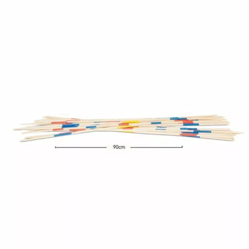 A Buitenspeel Giant Mikado Game with different colored sticks.