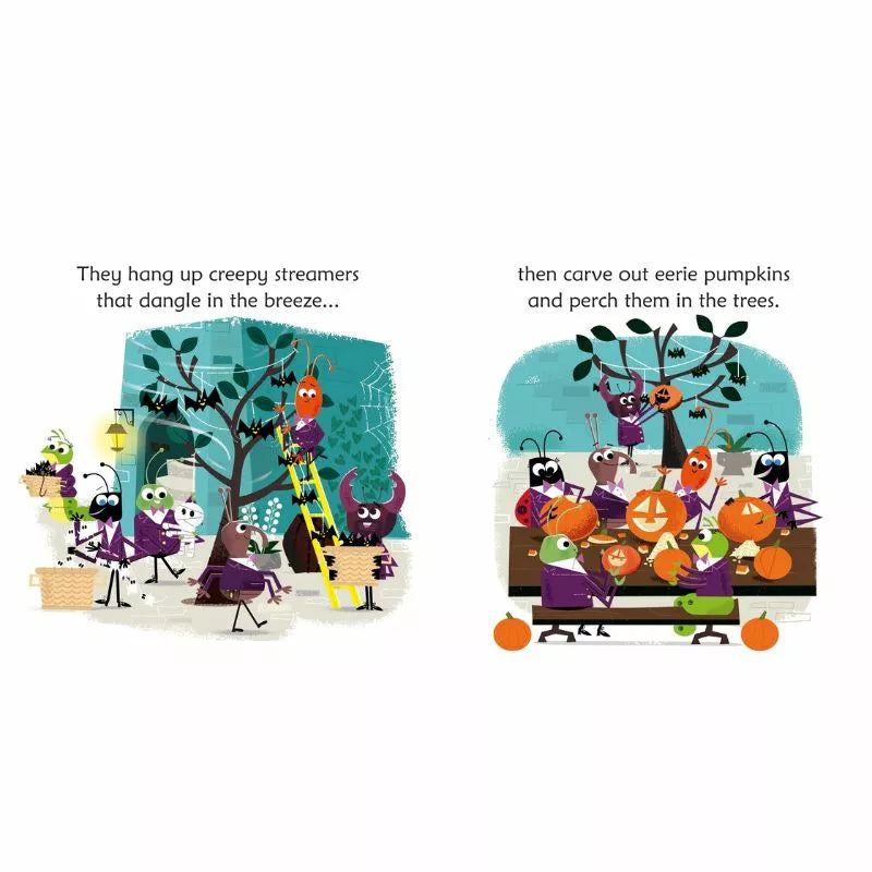A children's book with illustrations of a tree and a pumpkin, perfect for young readers - Usborne Phonics Readers: Spider Queen's Halloween.