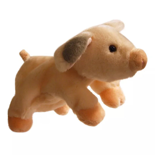A The Puppet Company Full-bodied Hand Puppet Pig flying on a white background.