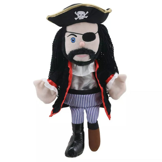 Hand Puppet of a Pirate with colourful clothes and quality embroidered facial features.  Big enough to be used by children and adults.