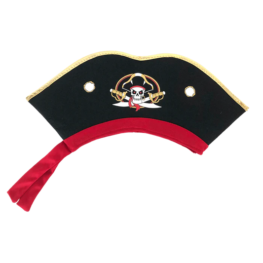 Liontouch Pirate Hat Captain Cross, perfect as a dress-up accessory for children aged 3-8 years, featuring a bold skull and crossbones design.