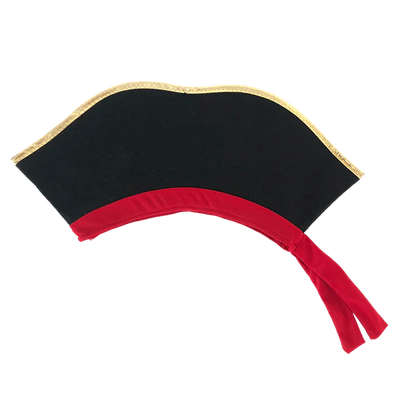 A Liontouch Pirate Hat Captain Cross with a gold trim, perfect as a dress-up accessory for children aged 3-8 years.