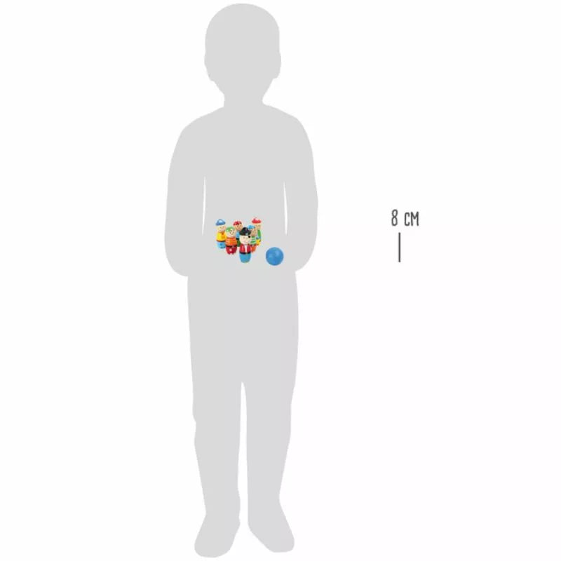 Illustration of a human silhouette with a graphic of small Skittles Pirate, with a size reference of 8 centimeters positioned near the abdominal area.