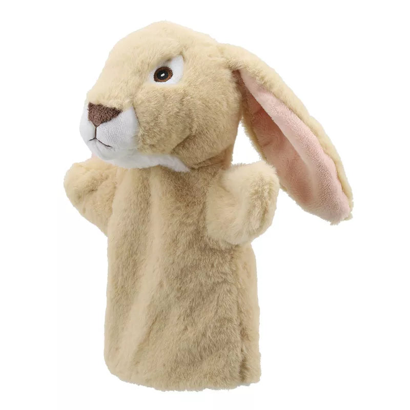 An ECO Puppet Buddies Rabbit Hand Puppet on a white background.