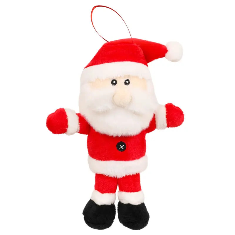 Father Christmas Finger Puppet Decoration featuring a classic red hat, white beard, red suit, black boots, and a small hanging loop. Inspired by The Puppet Company’s signature style, this ornament showcases simple detailing and a round button on its belly—making it an adorable addition to your Christmas tree décor.