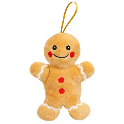 Introducing the Gingerbread Man Finger Puppet Decoration—a plush ornament featuring a smiling face, rosy red cheeks, and three cheerful red buttons. With charming white icing details and a yellow hanging loop, it’s perfect for adorning your Christmas tree or bringing festive fun to life as an adorable Christmas finger puppet.