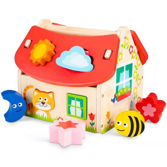 New Classic Toys Shape Sorting House with animals and a bee.