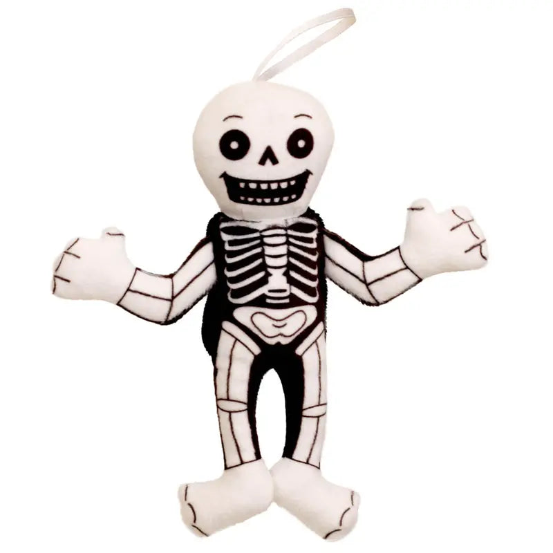 Introducing the Skeleton Finger Puppet Decoration—a delightful finger puppet shaped like a smiling skeleton with black and white bones, outstretched arms, and a convenient loop on its head for easy hanging. Perfect for imaginative play or as a charming accent to your Halloween decorations!.