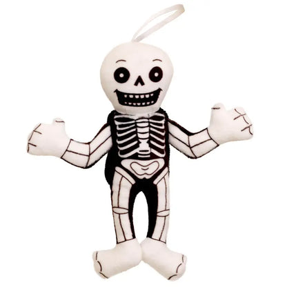 Introducing the Skeleton Finger Puppet Decoration—a delightful finger puppet shaped like a smiling skeleton with black and white bones, outstretched arms, and a convenient loop on its head for easy hanging. Perfect for imaginative play or as a charming accent to your Halloween decorations!.