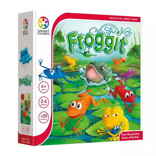 SmartGames Froggit, a children's board game with frogs and lilies.