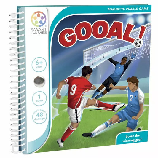 The Smartgames Gooal! magnetic game is shown on the cover.