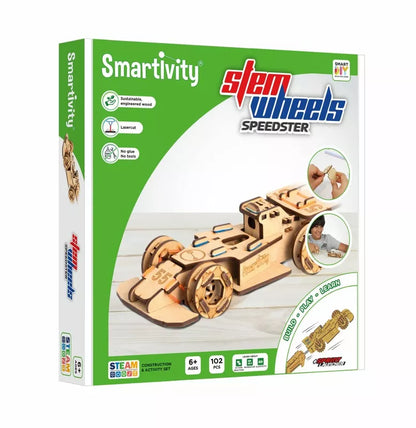 Smartivity Speedster wooden race car kit with motion.