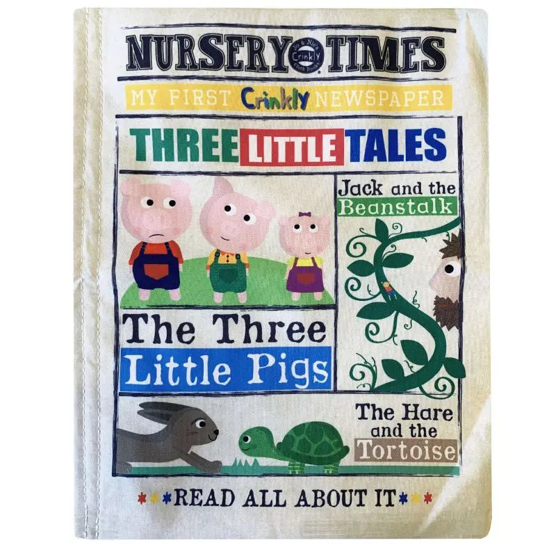 Crinkly Cloth Book Three Little Tales is a sensory baby book with colorful illustrations and classic stories like "The Three Little Pigs." This crinkly cloth book makes a perfect gift for the nursery or little ones.