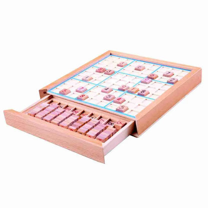 a Bigjigs Sudoku Game filled with lots of pink dice.