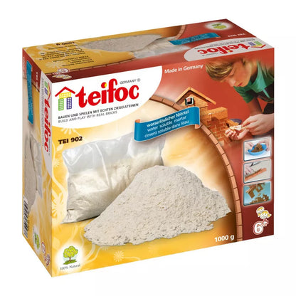 A box of Teifoc Cement 1KG with a woman in the background.