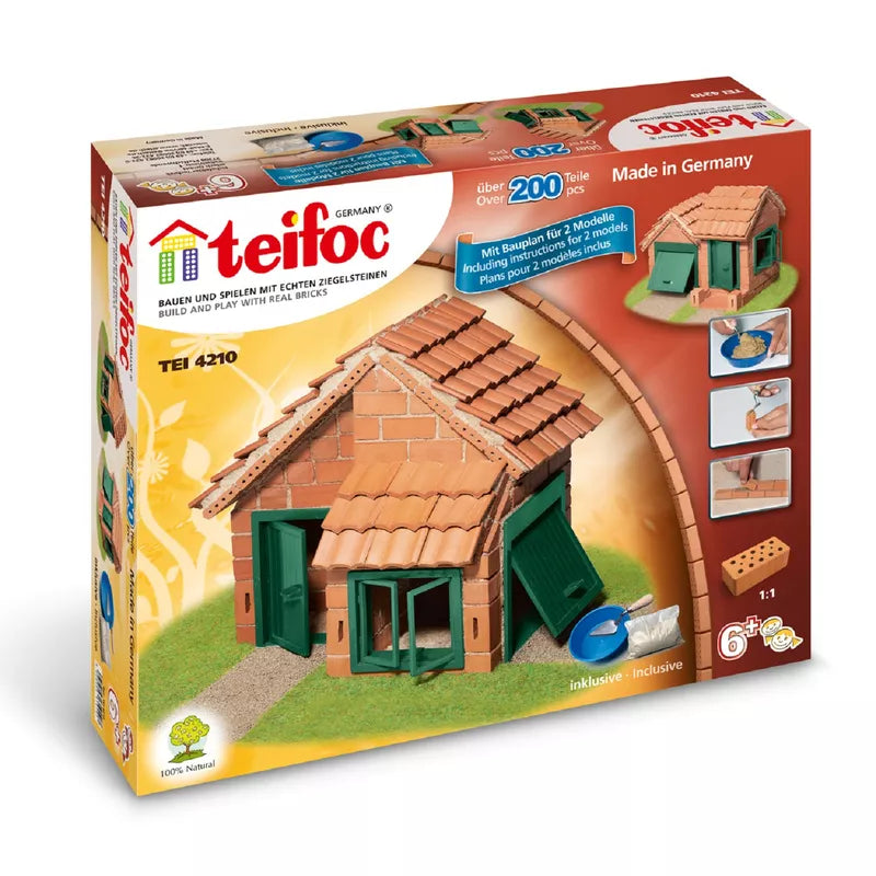 A box with a Teifoc Brick Construction House in it.