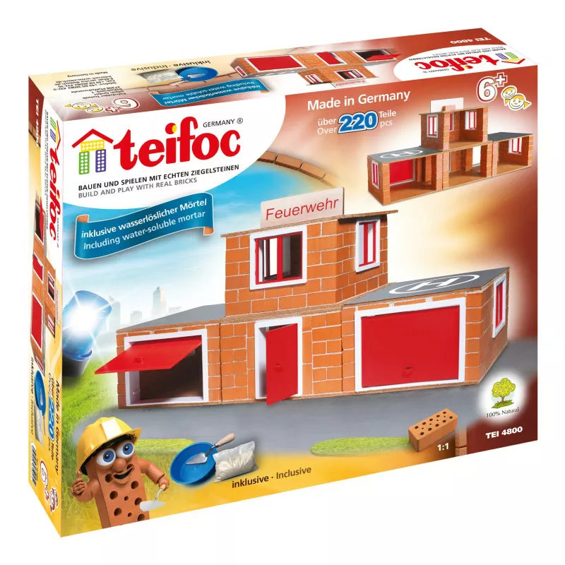 a box with a Teifoc Brick Construction Fire Station in it.