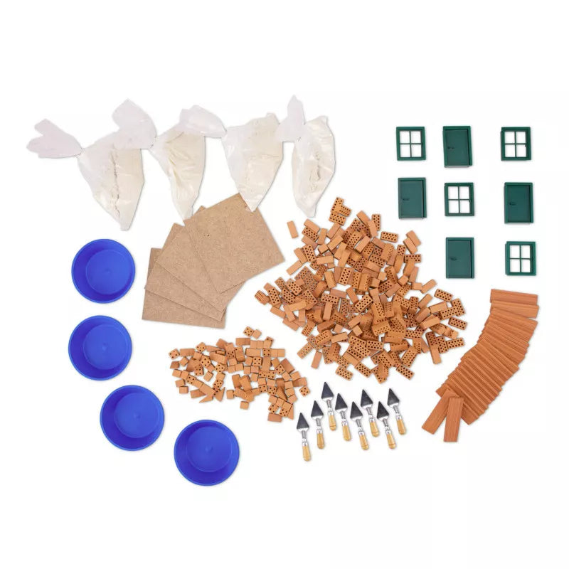 A variety of Teifoc Brick Construction Group Sets for making a doll house.