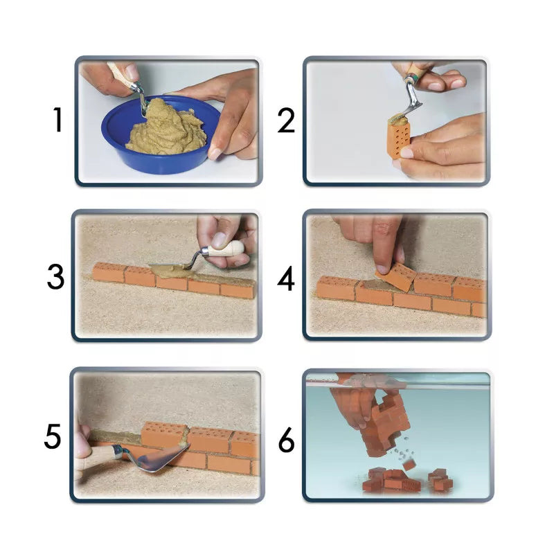 Instructions on how to make a brick wall using the Teifoc Brick Construction Group Set.