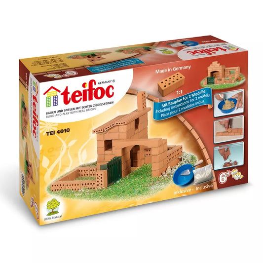 Teifoc Brick Construction - Small Cottage is a construction kit that includes bricks and dissolvable cement.