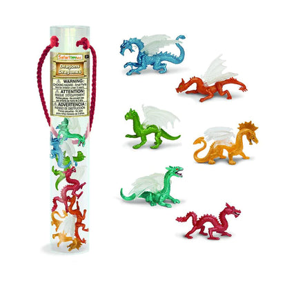 a set of TOOBS® Figurines Dragons in a tube.