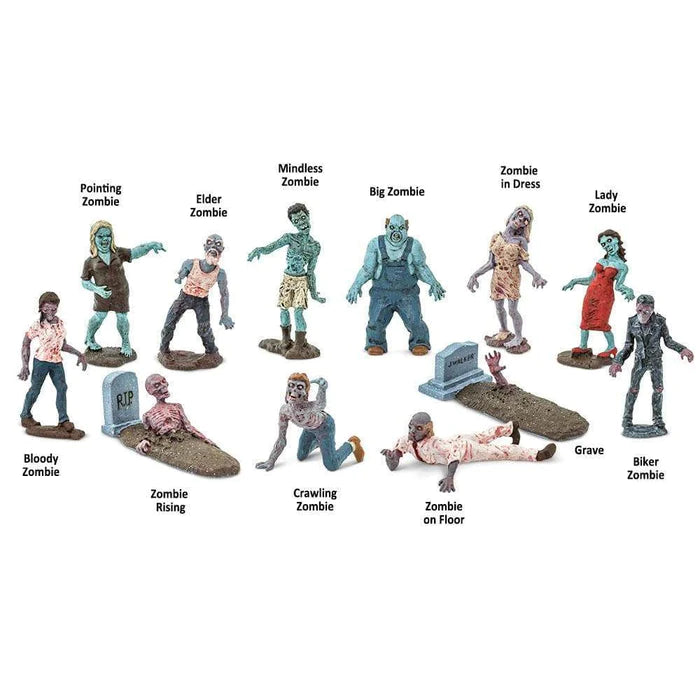 a group of TOOBS® Figurines Zombies are shown on a white background.