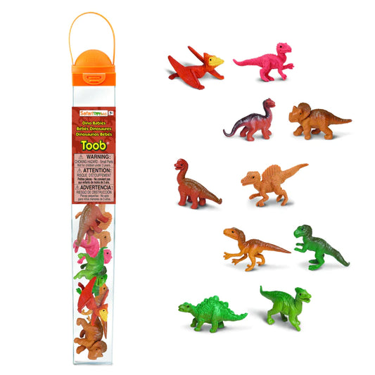a set of TOOBS® Figurines Dino Babies in a plastic bag.