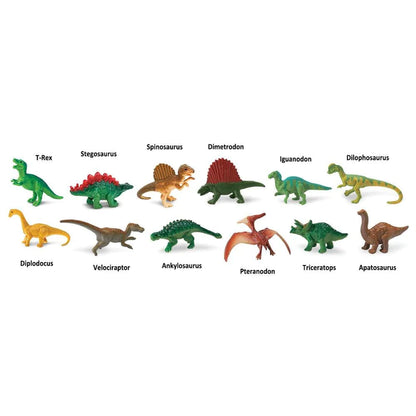 a group of TOOBS® Figurines Dinos in different colors.