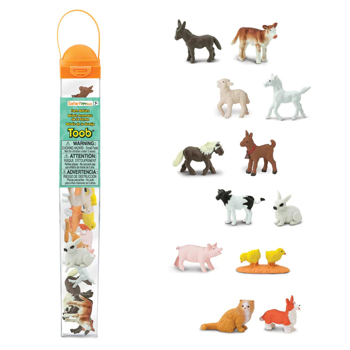 a set of TOOBS® Figurines Farm Babies in a plastic tube.