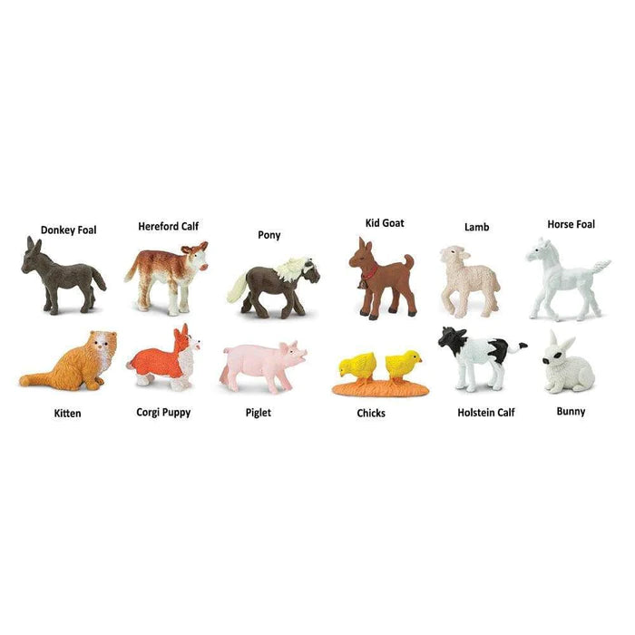 A group of TOOBS® Figurines Farm Babies are shown on a white background.
