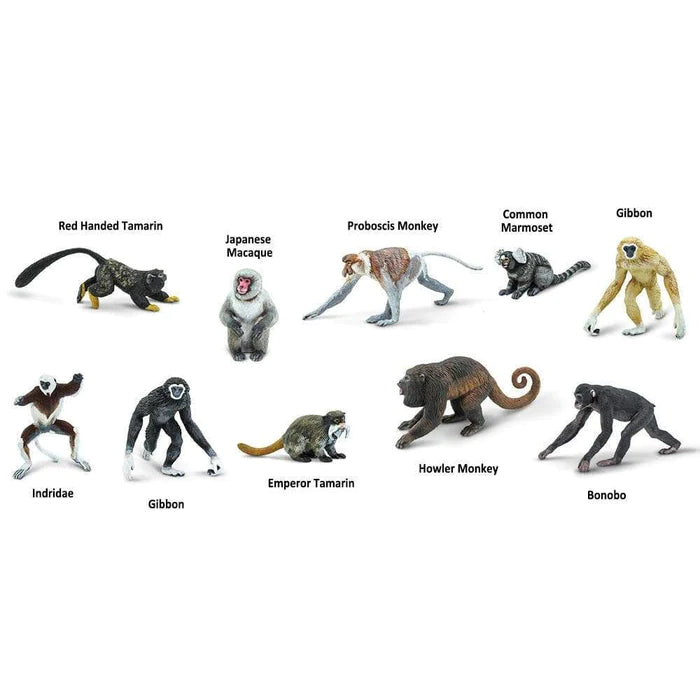 a group of TOOBS® Figurines Primates are shown on a white background.