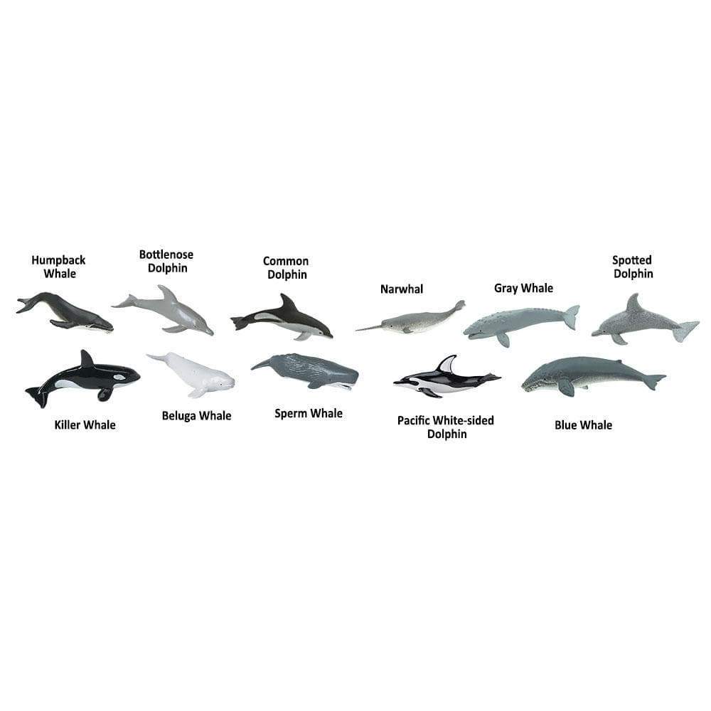 TOOBS® Figurines Whales & Dolphins are shown on a poster.