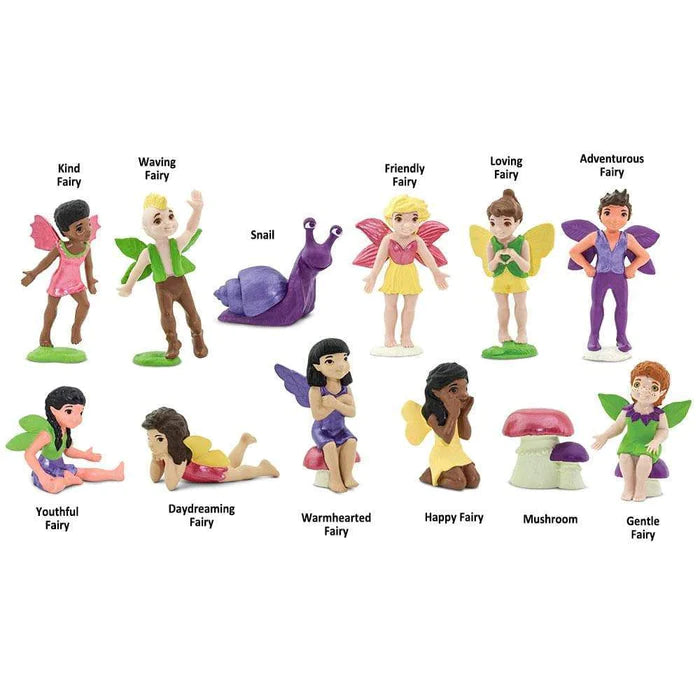 a group of TOOBS® Figurines Friendly Fairies in different poses.